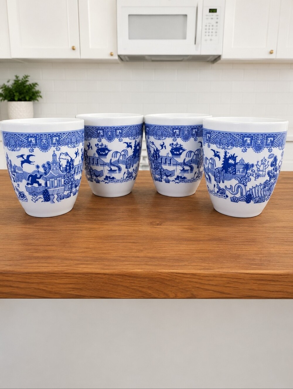 Calamityware 'Things Could Be Worse', set of 4 mugs made in Poland, Barely Used